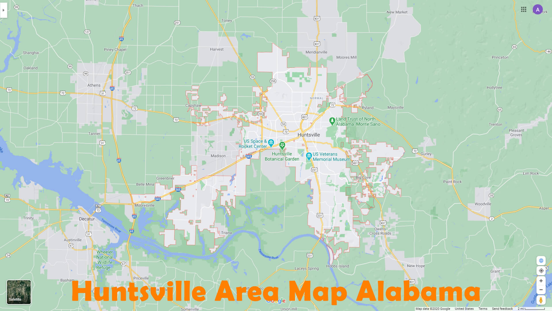 Huntsville Zone Carte Alabama